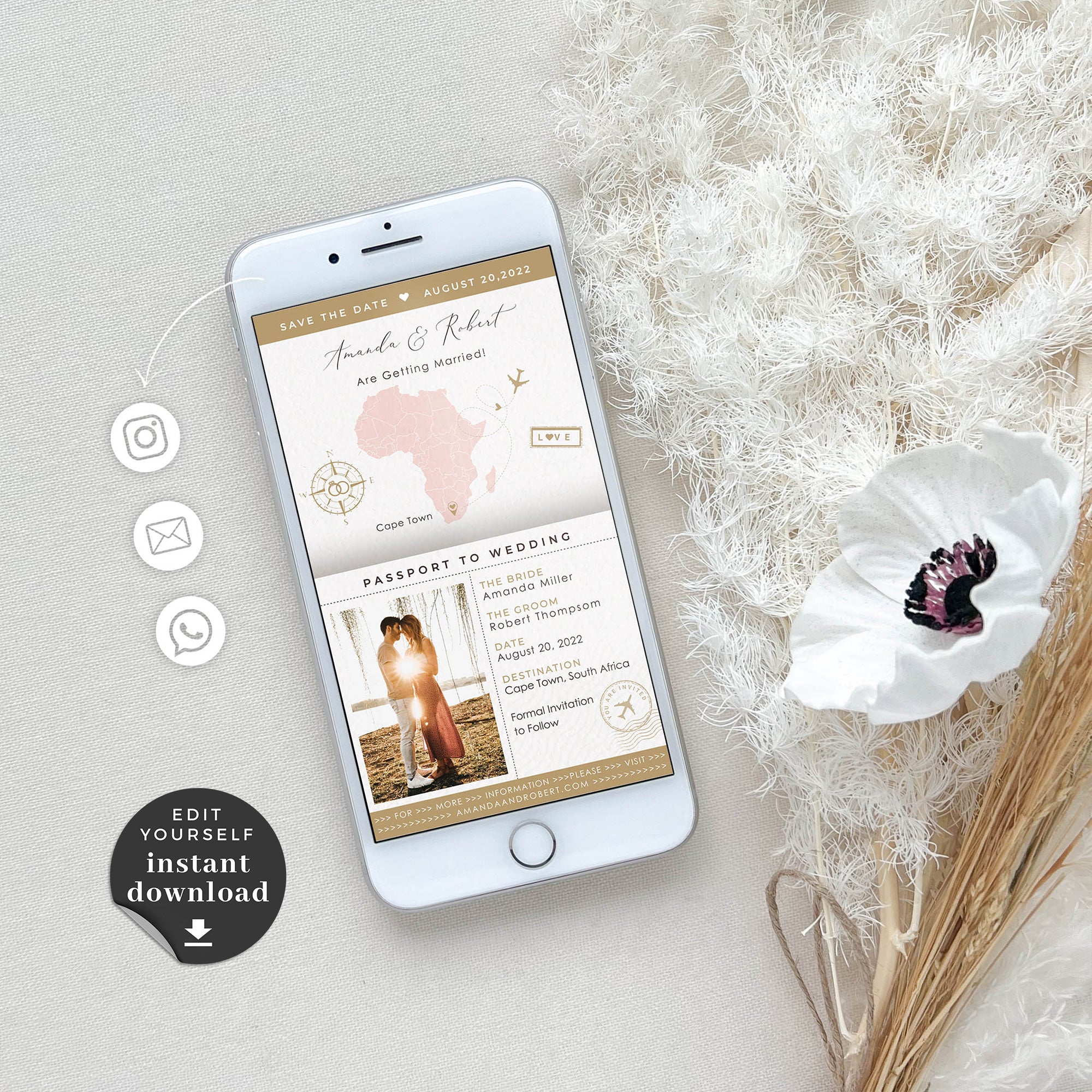 Sofia | Digital Save the Date Destination Wedding Passport