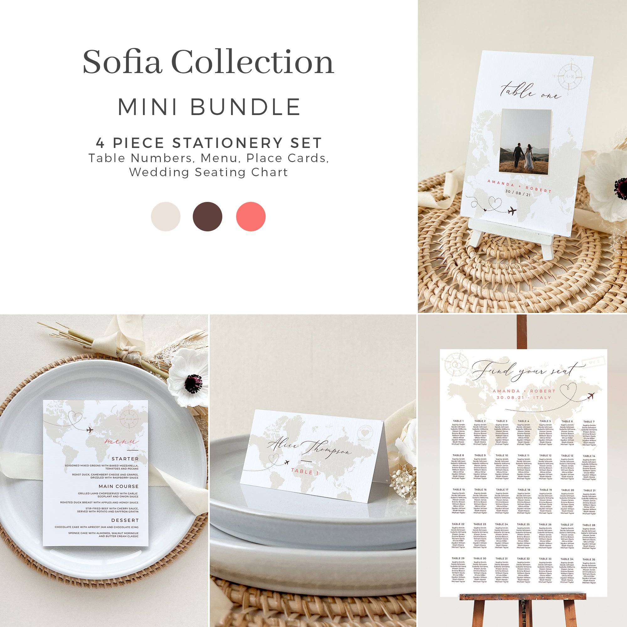 Sofia | Destination Wedding Mini Bundle Stationery Templates – Creative  Things Studio, image size:2000x2000