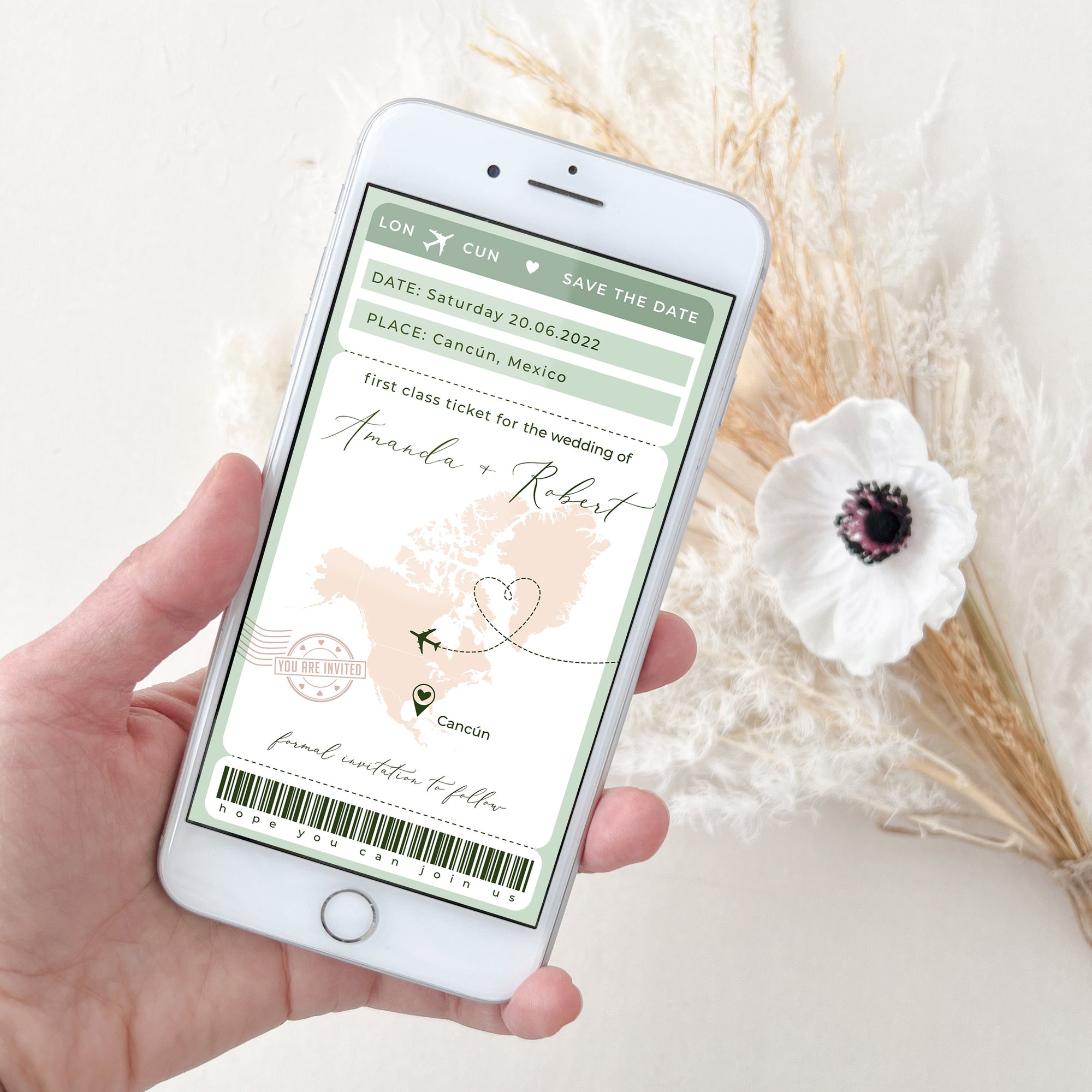 Sofia | Boarding Pass Save the Date Evite