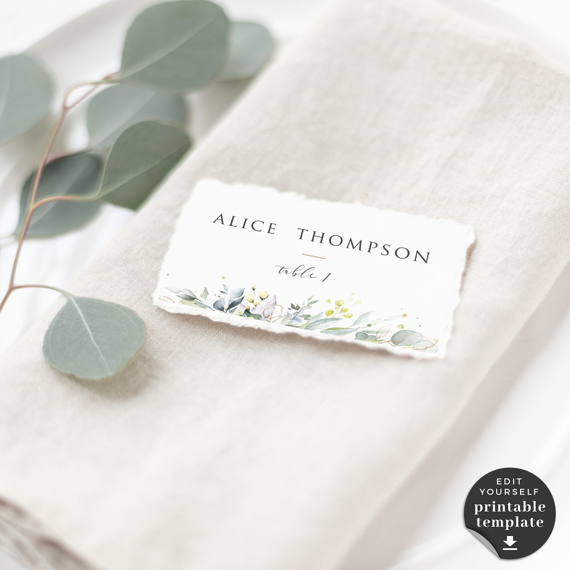 Flora | Wedding Place Cards Template