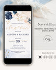 Antea | Blush Navy Rehearsal Dinner Digital Invitation