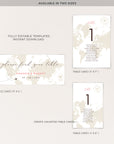 Sofia| World Map Wedding Seating Cards Template