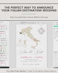 Italy Destination Wedding Save the Date Template