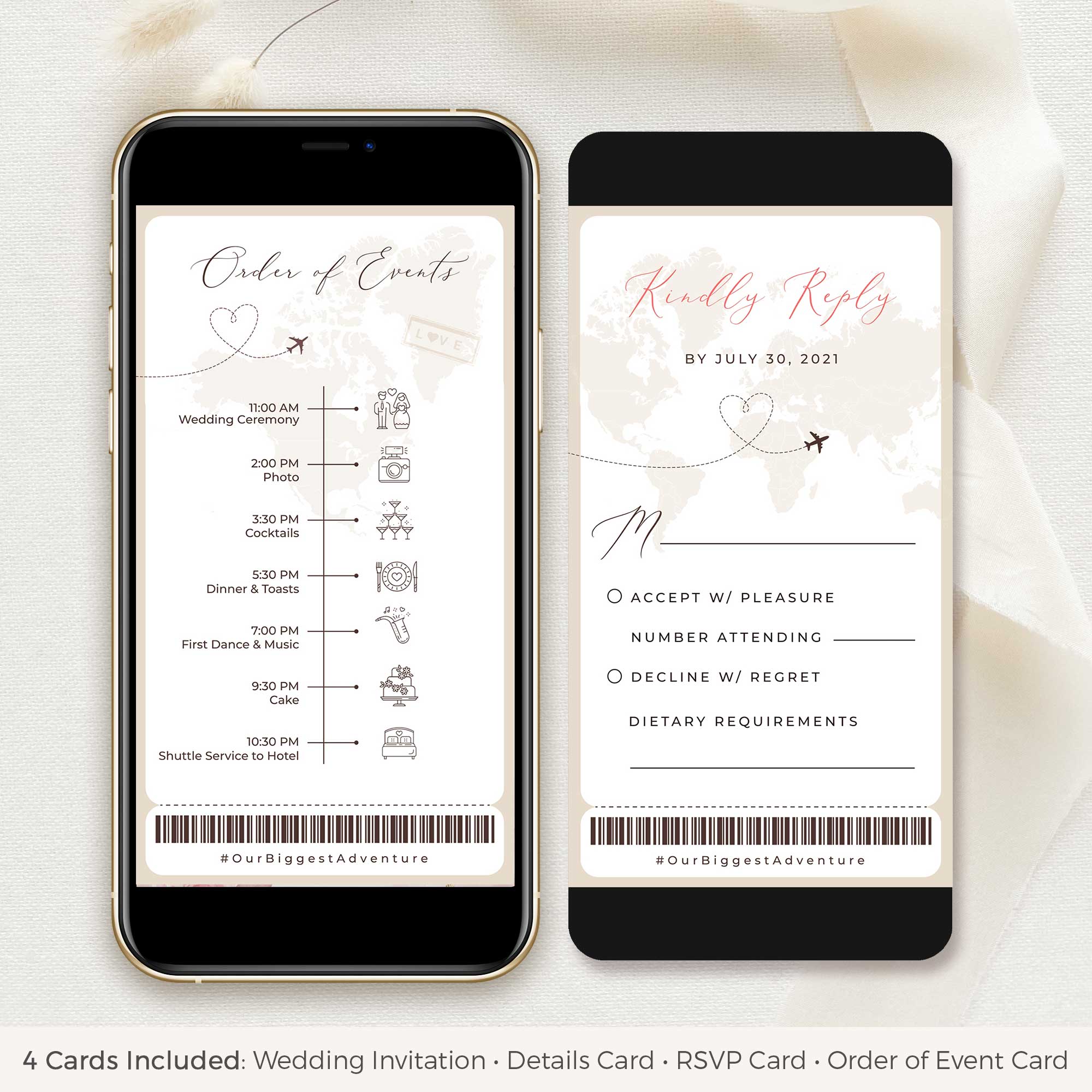 Sofia | Boarding Pass Wedding Invitation Digital