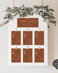 SIENNA Terracotta Seating Chart Cards Wedding Template