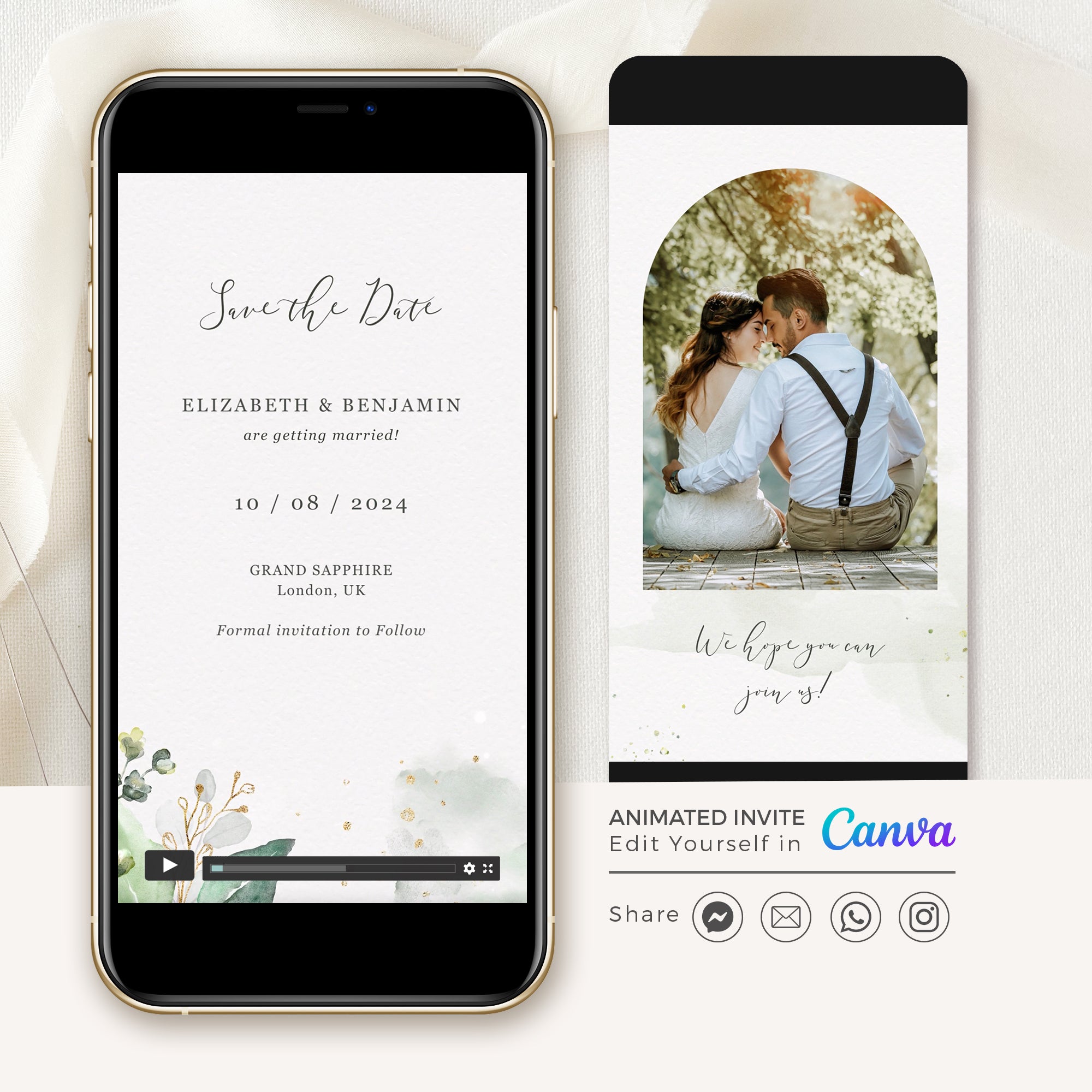 FLORA | Rustic Save the Date Video Template