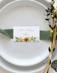 Marisol | Sunflowers Wedding Place Cards Template
