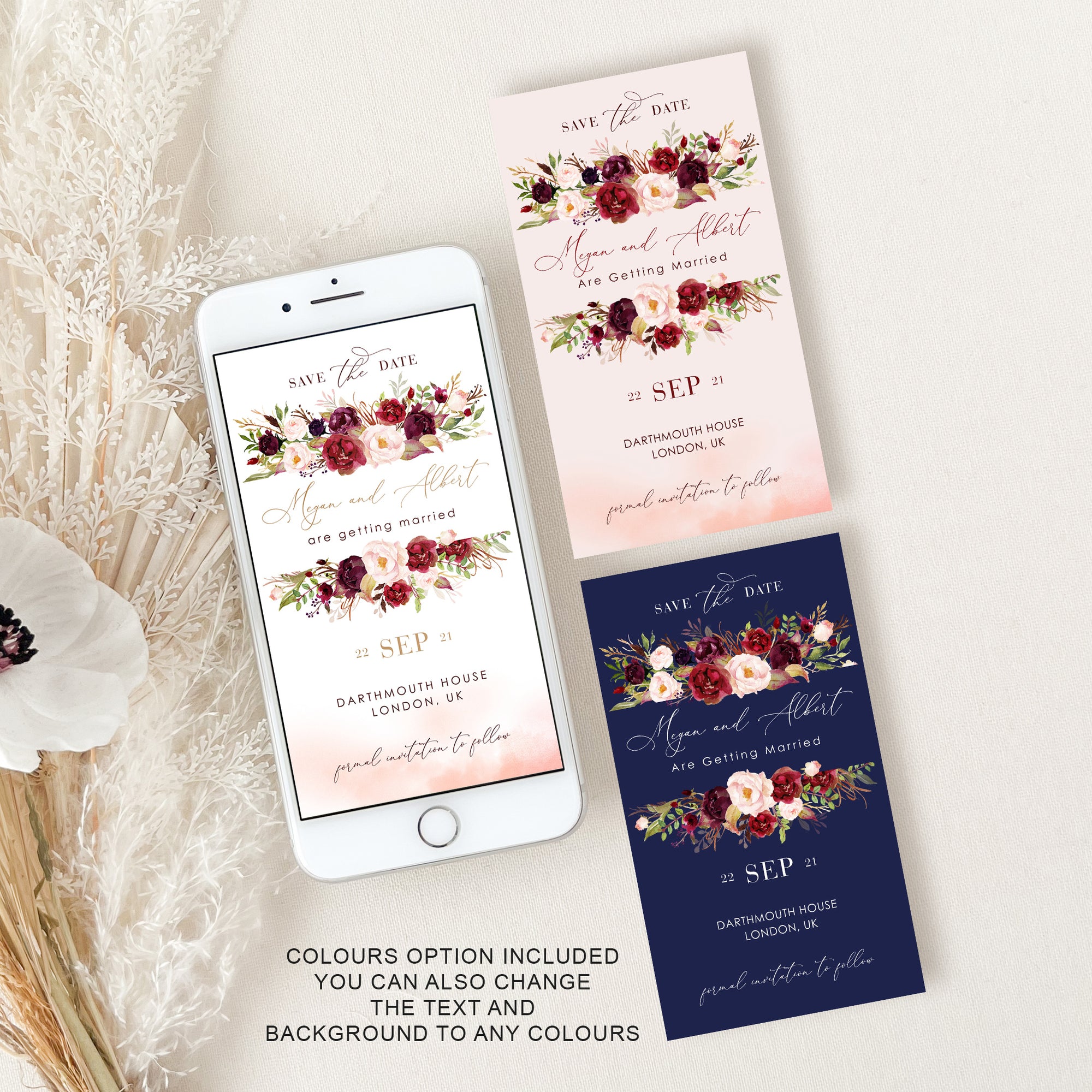 Rosita | Marsala Blush Electronic Save the Date