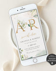 Flora | Greenery Electronic Save the Date with Monogram