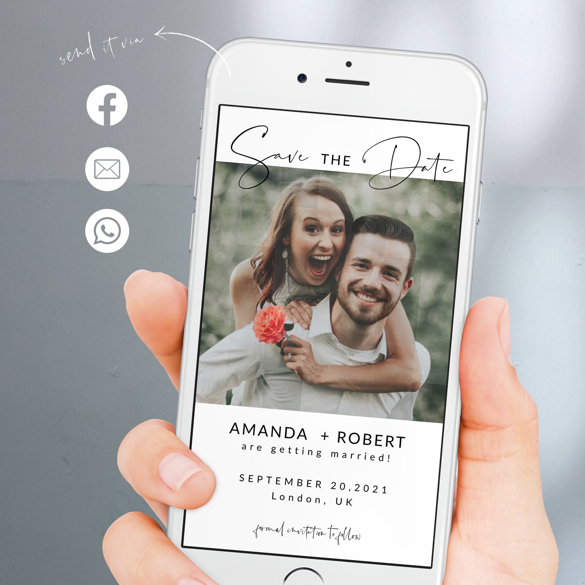 Giulia | Geometric Modern Electronic Save the Date