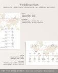 Sofia | World Map Wedding Timeline Sign Template