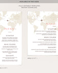 Sofia | World Map Wedding Menu Template