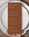 SIENNA Terracotta Wedding Menu Template