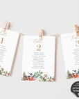 Natalia | Christmas Wedding Table Seating Cards Template