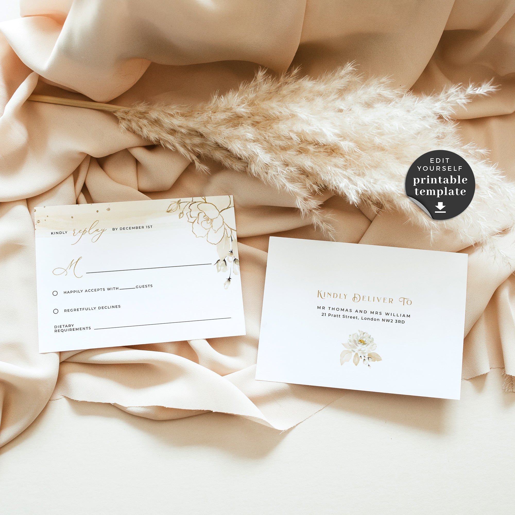 Dora | Editable wedding invitation Suite