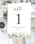 Flora | Rustic Wedding Table numbers Template