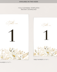 Dora | Elegant Wedding Table Numbers Template