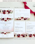 Rosita | Blush & Burgundy Wedding Invitation Set Template