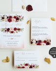 Rosita | Blush & Burgundy Wedding Invitation Set Template