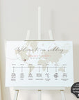 Sofia | World Map Wedding Timeline Sign Template