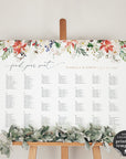 Natalia | Christmas Wedding Seating Chart Template