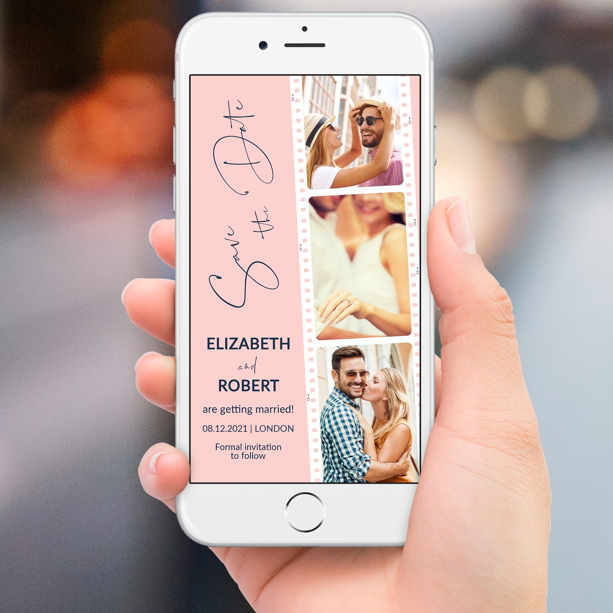 Photo Booth Strip Save the Date Evite