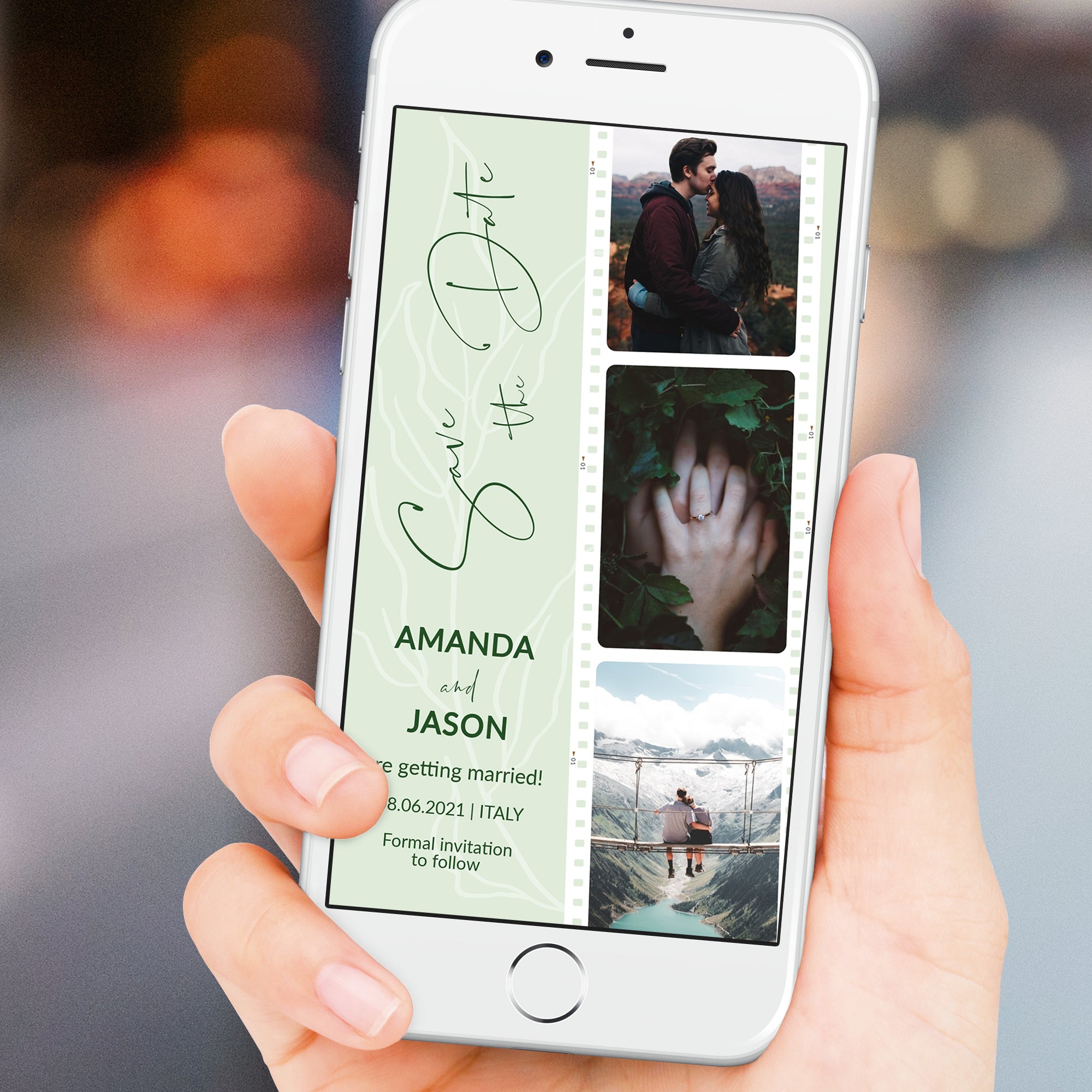 Photo Booth Strip Save the Date Evite