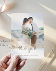 Giulia | Minimalist Wedding Thank You Card With Photo Printable