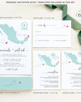 Mexico Destination Wedding Invitation Suite Template
