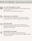 Beach Wedding Itinerary Template Digital Card