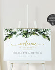 PALMA Tropical Welcome Wedding Sign Template