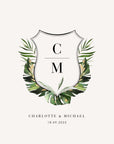 PALMA Monogram with Initials Tropical Wedding Logo Template