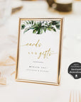 PALMA Cards and Gift Sign Template Tropical