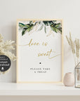 PALMA Love Is Sweet Take a Treat Sign Template Tropical