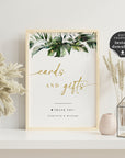 PALMA Cards and Gift Sign Template Tropical