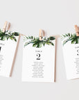 PALMA Tropical Wedding Seating Cards Template
