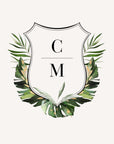 PALMA Monogram with Initials Tropical Wedding Logo Template