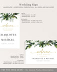 PALMA Tropical Welcome Wedding Sign Template