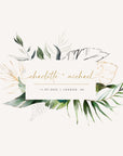 PALMA Monogram with Initials Tropical Wedding Logo Template