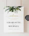 PALMA Tropical Welcome Wedding Sign Template