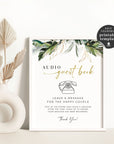 PALMA Audio Guest Book Sign Template Tropical