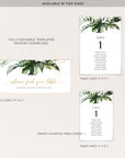 PALMA Tropical Wedding Seating Cards Template