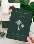 Tropical Palm Trees Save the Date Invitation Template