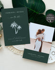 Tropical Palm Trees Save the Date Invitation Template