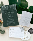 Minimal Tropical Wedding Invitation Template Set