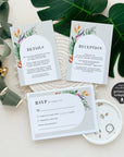 Elegant Tropical Wedding Invitation Template Suite