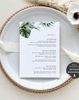 PALMA Menu Template for Wedding Tropical