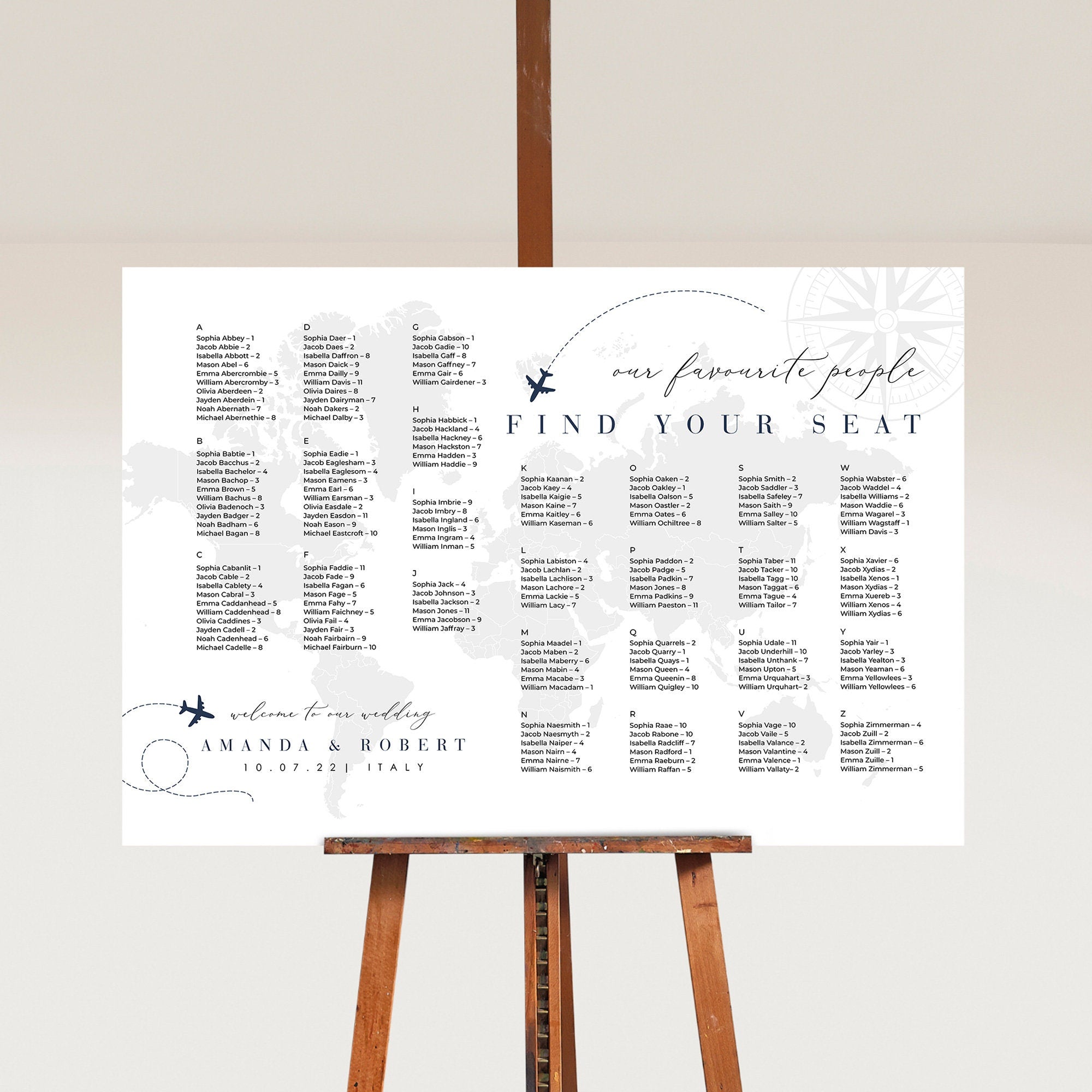 SOFIA Wedding Seating Chart Our Favorite People