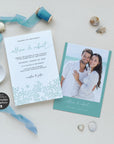 AIDA | Ocean Wedding Invitation with Rsvp Set Template