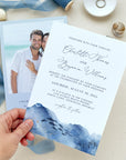 YLENIA Ocean Wedding Invitation Set Template With RSVP